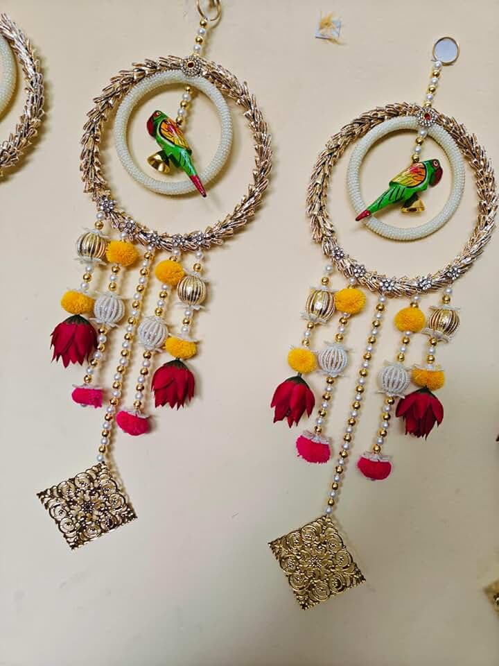 Gota Chudi with Parrot Latkan Hanging Perfect for Home Decoration | Ideal for Diwali Festivities | Enhance Your Space with Graceful Touches