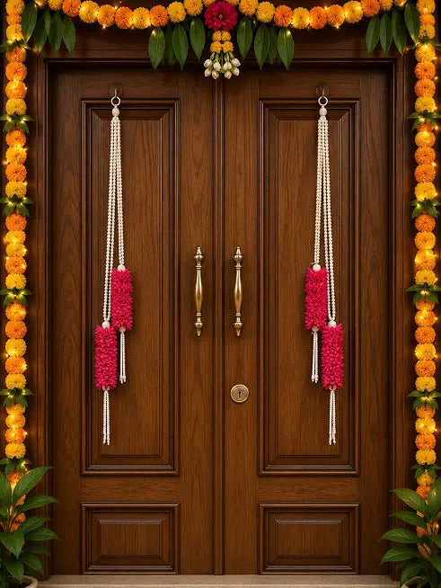 Nutts Handmade Decorative Small Hanging | Handcrafted Traditional Hanging for Decoration | Shubh-Labh Toran for Home and Office Decor (PaperG131)