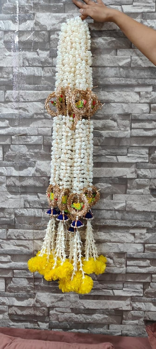 Nutts Decorative Handmade Mogra Beads Hanging for Home Decor | Traditional Artificial Flower Hanging | Toran for Home and Festival decortion (MOGRAH50)