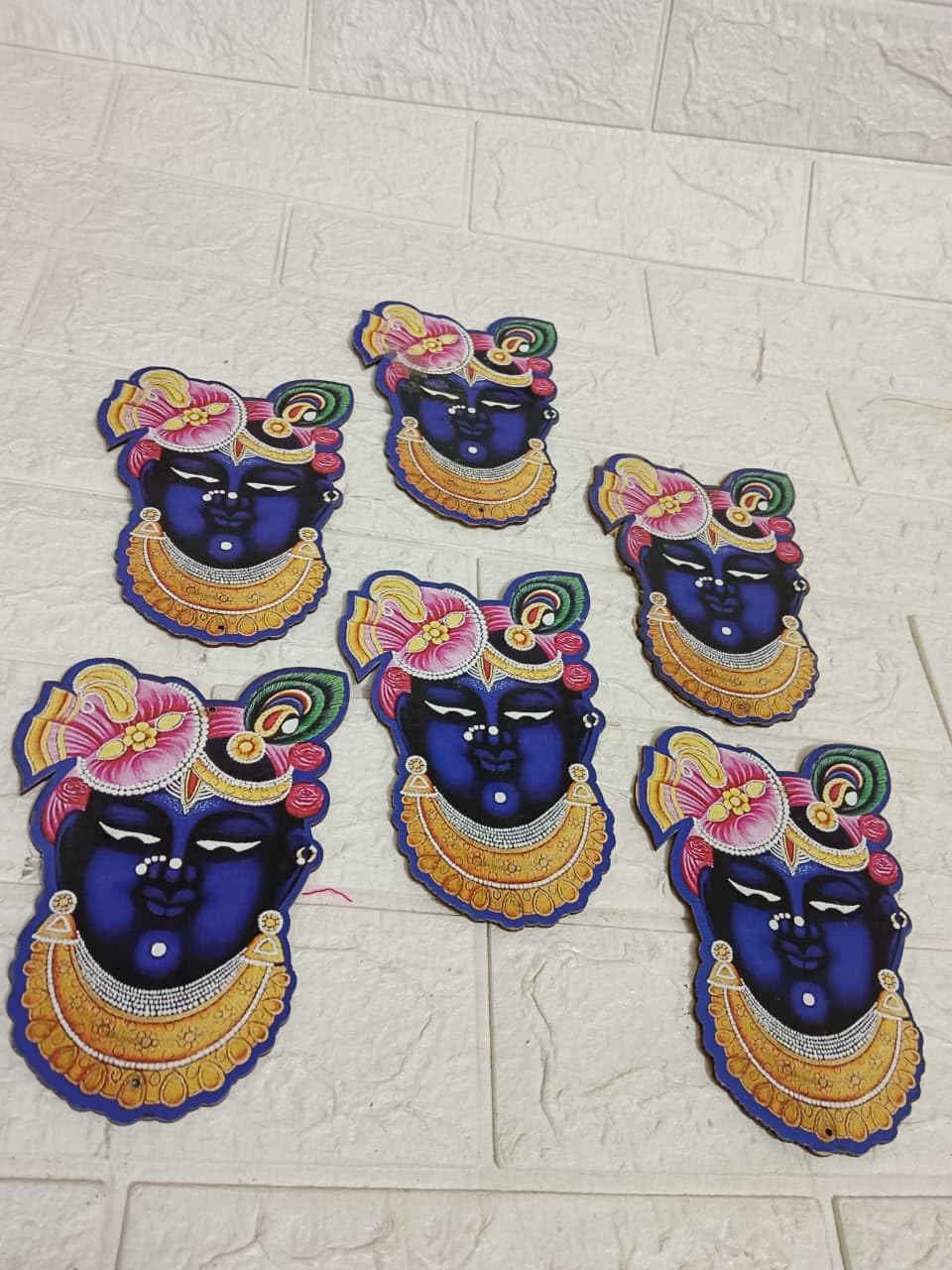Nutts Wooden Big Srinath Jii MDF Idols for Diwali & Pooja Decor Wooden MDF Idols Diwali Navratri & Pooja Decoration | Home Decor for Positivity (Pack of 2) (Big)