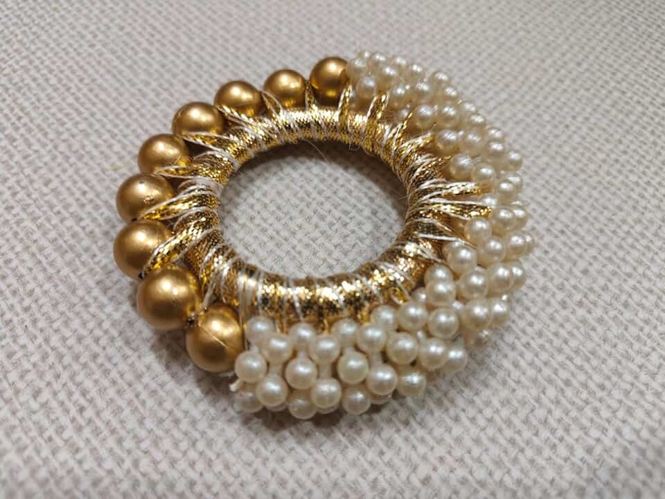 Pearl Bangle for Art & Craft | Home Decor | Diwali | Navratri | Wedding Decoration | Wall Hanging | Tea Light (10c Pcs) (2 Inches)