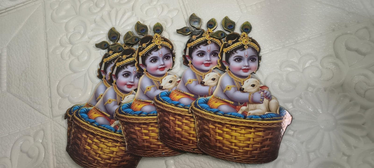 Nutts Wooden MDF Idols for Diwali & Pooja Decor Wooden MDF Idols Diwali Navratri & Pooja Decoration | Home Decor for Positivity (Pack of 10) (RM-MDFG11)