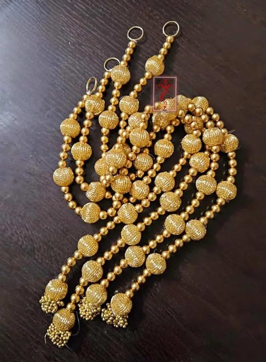Golden Ball with Beads Hanging Perfect for Home Decoration | Ideal for Diwali Festivities | Enhance Your Space with Graceful Touches