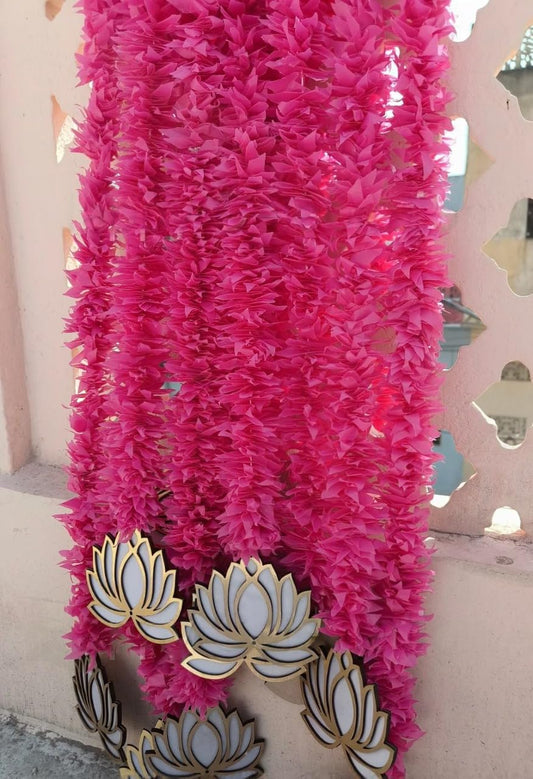 Nutts Handmade Paper Gajra Hanging Decorative | Traditonal Multicolor White Paper Gajra Wall Hanging for Home Decorations Hanging Pack of 2 (PAPERG81)