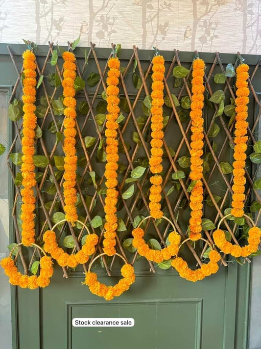 Handmade Genda Circle Hanging Toran with Fence for Home Decoration | Home Wall & Door Decor | Pooja Room,Office,Birthday, Wedding Stage,Backdrop Decorative Items (Combo)