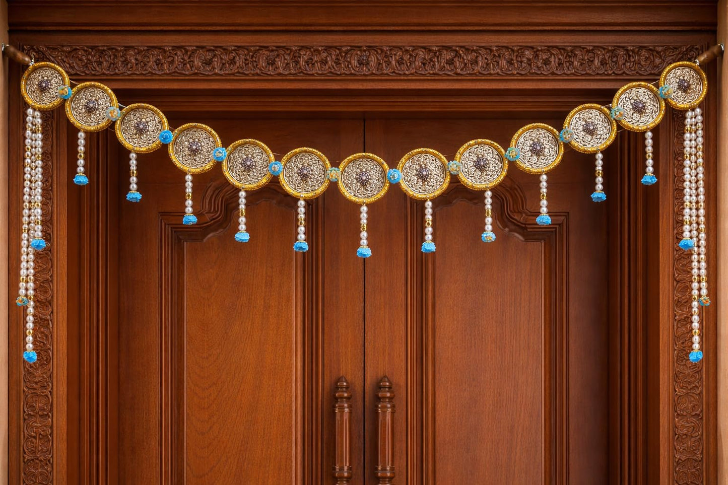 Sellplus Handmade Bandhanwar Decorations | Traditional Bandhanwar Toran Hanging for Entrance Door Wedding Festival Decoration (Pack of 1) (BDHW283)