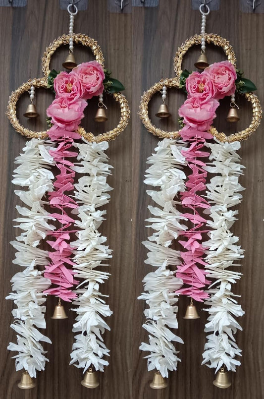 Nutts Handmade Decorative Paper Gajra Hanging | Traditional Decorative Hanging Paper Gajra for Home Entrance Decorations Hanging Pack of 2 (PAPERG94)
