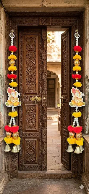 Nutts Handcrafted Wall Hanging Gift for Home Office Bedroom Decoration Festive Home Pooja Hanging Decorations Pack of 6 (Small275)
