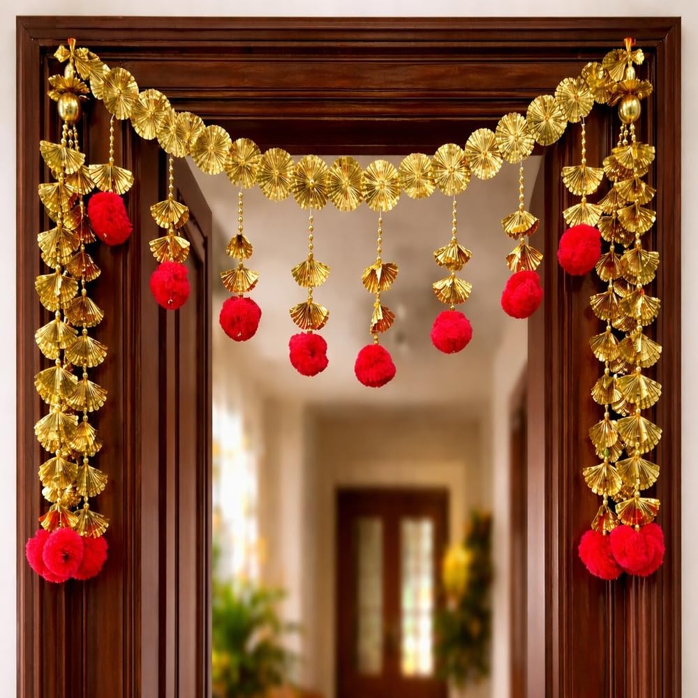 Sellplus Handcrafted Artificial Flower Multicolour Decorative Bandhanwar | Decorative Festival Bandhanwar Toran for Home Office and Mandir Entrance Decor Festive (Pack of 1) (BDHW445)