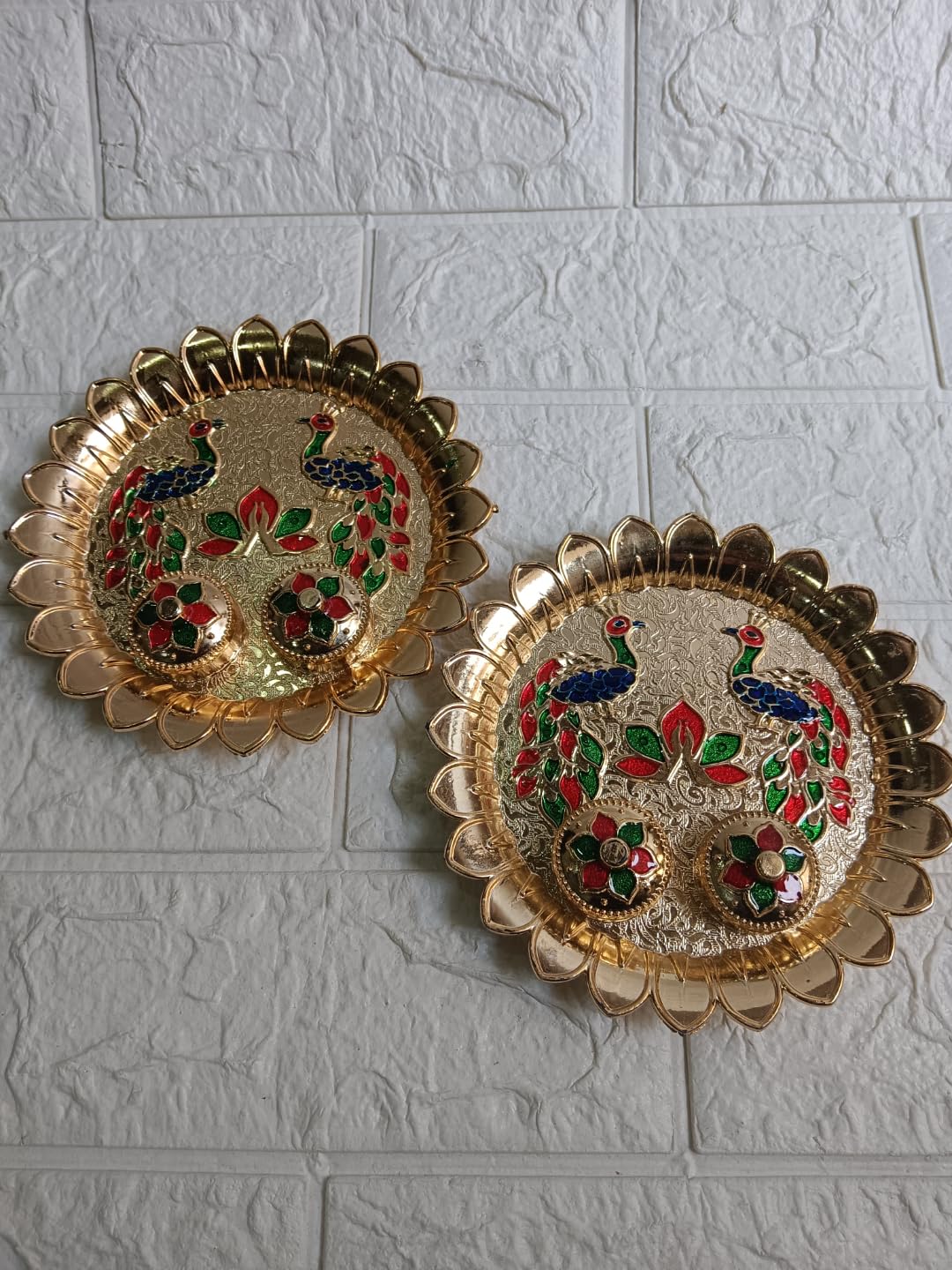 Nutts Decorative Pooja Traditional Religious Festival Worship Elegant Mandir Puja Essentials Diwali Navratri Wedding Home Decor Sacred (PoojaP33-2)