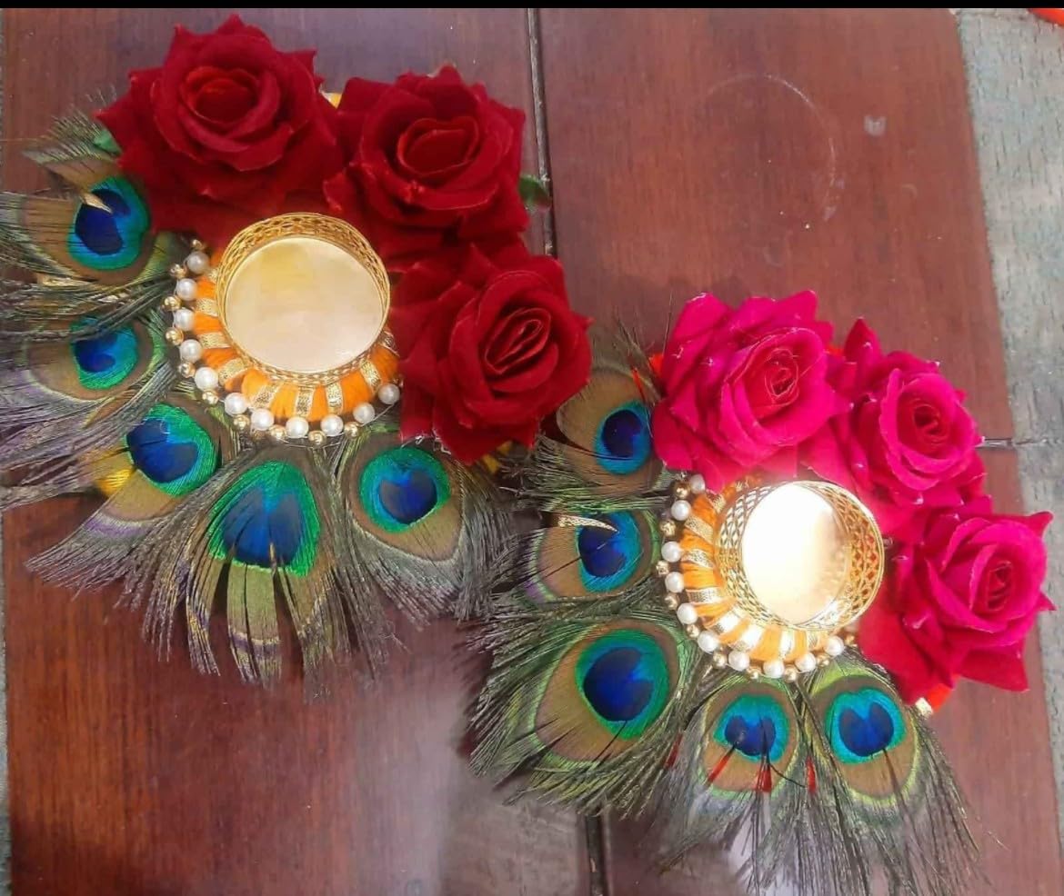 Sellplus Elegant Decorative Tealight Holder for Festival Pooja Home Decoration Wedding Living Room Mandir Decor Candle Holder(Pack of 2) (Tealight-212)