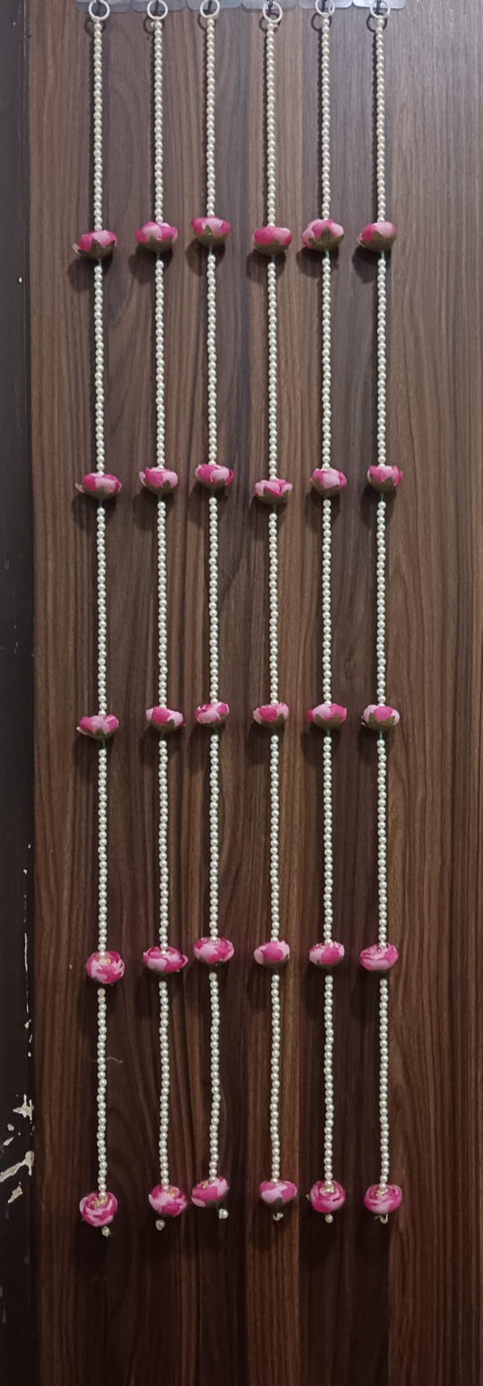 Nutts Decorative Handmade Flower Hanging | Multicolour Artificial Flower Hanging for Festival Decoration | Florel Beads Toran for Home Decor (FlowerH15)