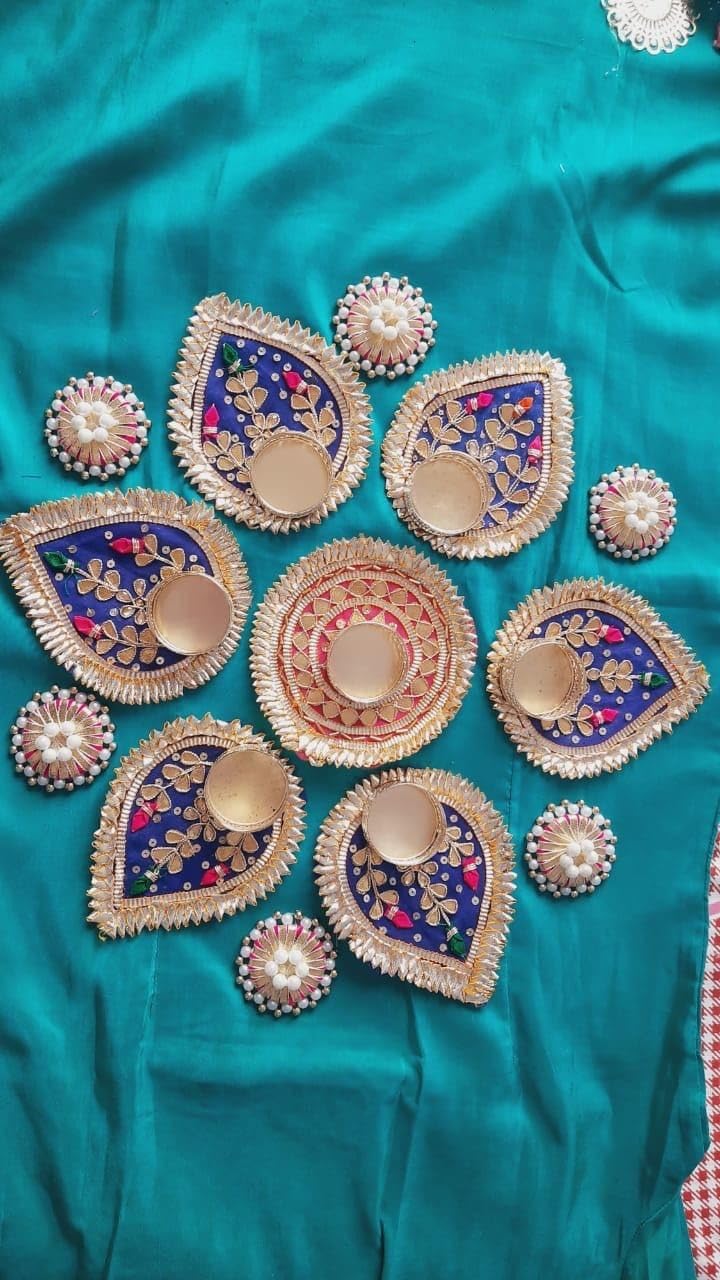 SellPlus Decorative Rangoli Set with Tlight Holder | Diwali Gift Diya | Decoration for Home | Office | Pooja | Diwali & All Special Festival Decor (Rang96)
