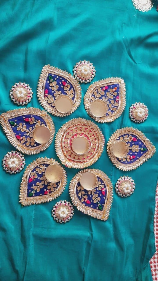 SellPlus Decorative Rangoli Set with Tlight Holder | Diwali Gift Diya | Decoration for Home | Office | Pooja | Diwali & All Special Festival Decor (Rang96)