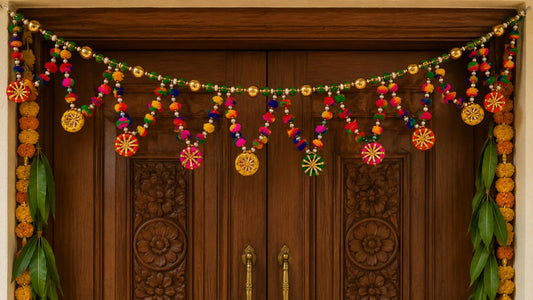 Sellplus Handmade Florel Bandhanwar Toran Hanging Decorative | Handcrafted Decorative Bandhanwar Toran for Door Entrance Wall Temple Decor (Pack of 1) (BDHW08)