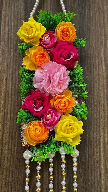 Nutts Handmade Artificial Flower Hanging | Home Decoration Multicolor Rose Latkan Door Decorations for Hanging Set of 1 (SMALL102)