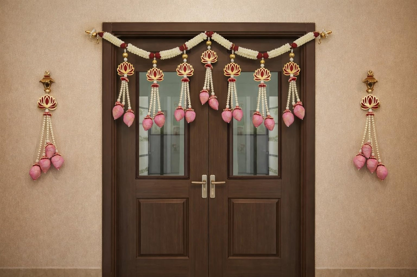 Sellplus Handcrafted Artificial Flower Decorative Bandhanwar | Traditional Bandhanwar Toran Hanging for Home Decorations Festive (Pack of 1) (BDHW374)