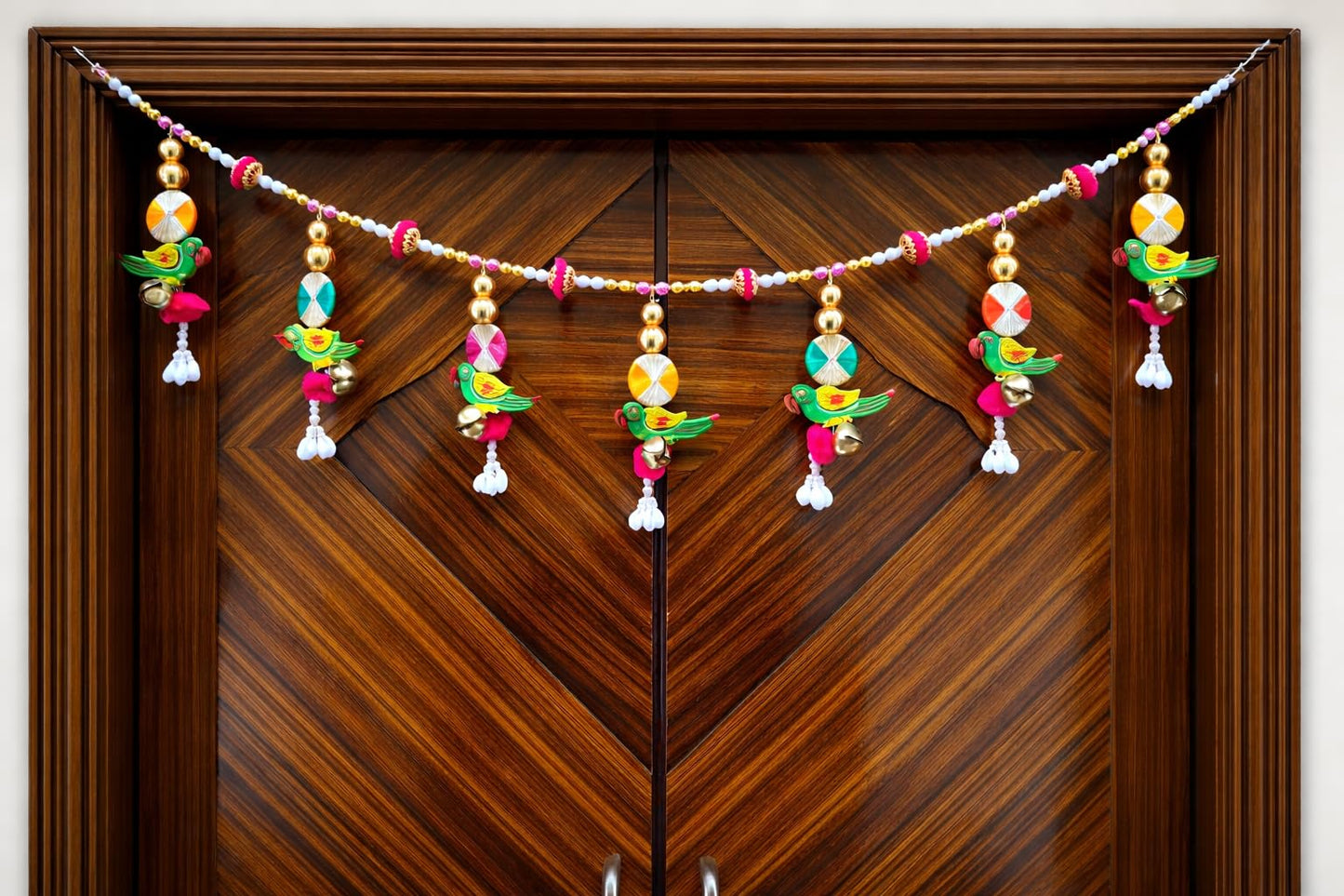 Sellplus Handcrafted Artificial Flower Multicolour Decorative Bandhanwar | Traditional Bandhanwar Toran with Hanging Tassels for Main Door Home Temple Diwali Decoration (Pack of 1) (BDHW414)