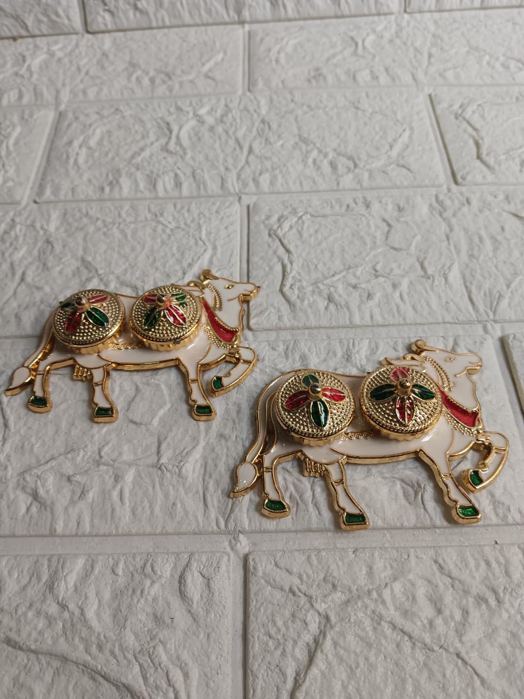 Nutts Decorative Traditional Cow Pooja Thali for Daily Worship Festival Celebration Temple Home Mandir Diwali Navratri Karwa Chauth Elegant Prayer (PoojaP30-2)