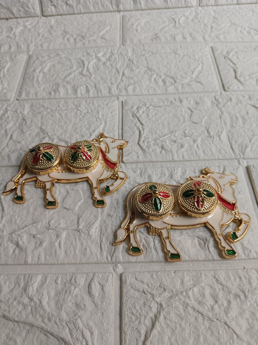 Nutts Decorative Traditional Cow Pooja Thali for Daily Worship Festival Celebration Temple Home Mandir Diwali Navratri Karwa Chauth Elegant Prayer (PoojaP30-2)