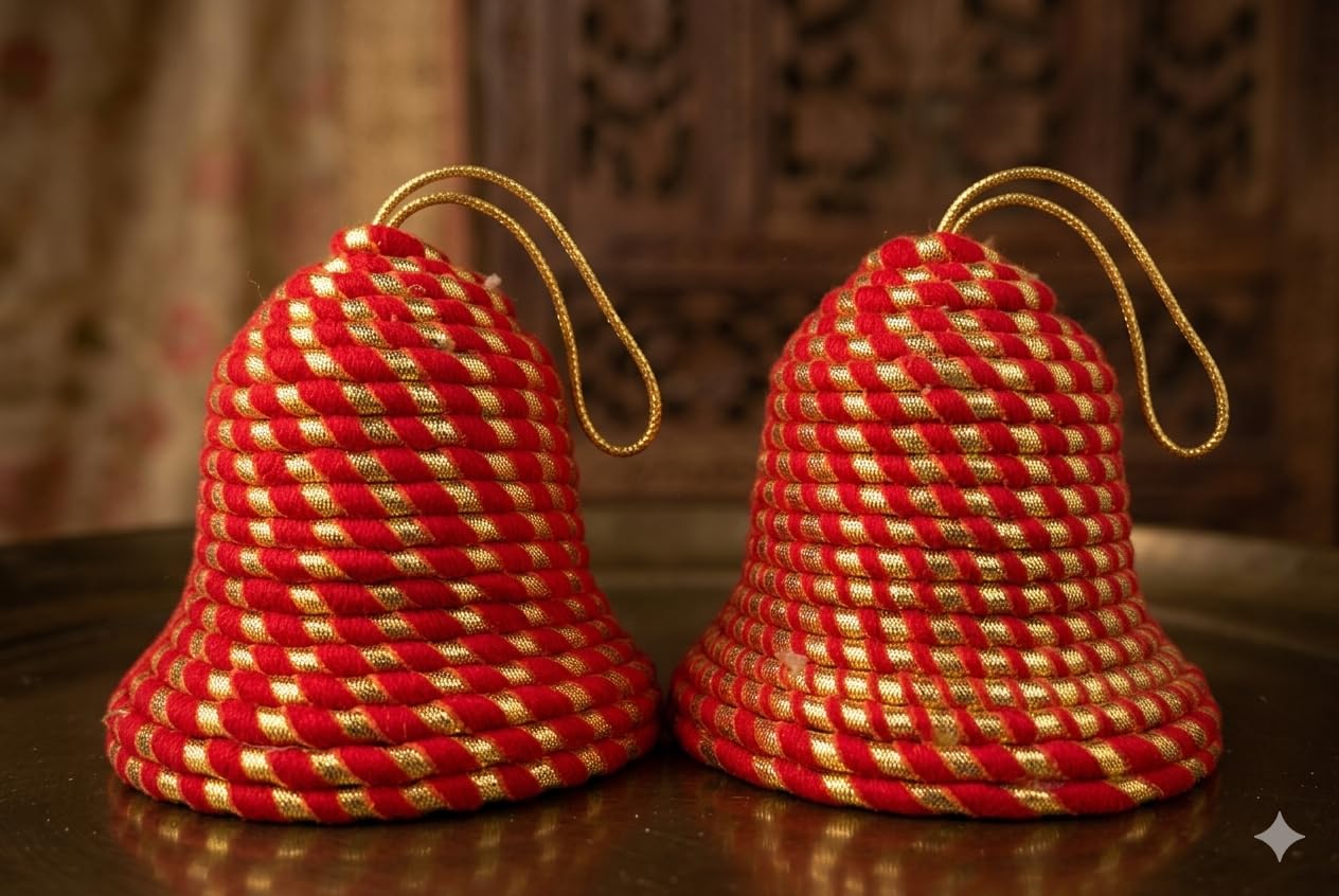 Nutts Gota Jingle Bells for Christmas Tree Jingle Bells for Home Decor Christmas Tree Decoration Art & Crafts Hanging Bells Decor | Party | Decroation Item (Pack of 2) (SH-RM-Bell05/3)