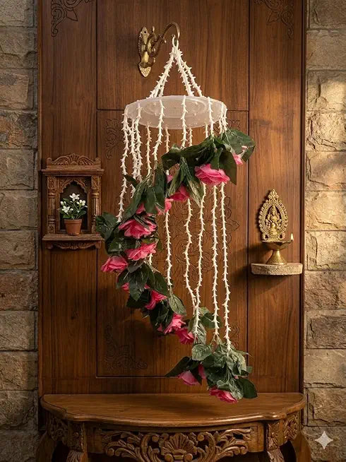 Handmade Decorative Artificial Flower Jhoomar | Decorative Hanging Wedding,Home,Office, Festivals is Very Useful (Design 2)