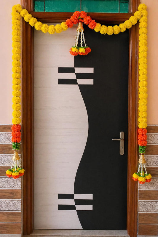 Sellplus Handmade Genda Rajnigandha Bandhanwar Traditional Floral Door Hanging for Home Temple Wedding Festival Entrance Decoration Reusable Decorative Toran (BDHW23)