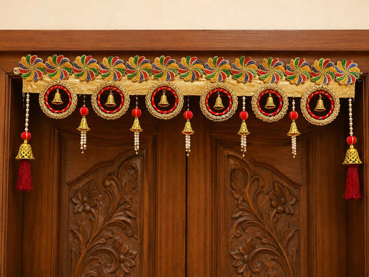 Sellplus Handmade Florel Bandhanwar Toran Hanging Decorative | Handcrafted Decorative Bandhanwar Toran for Door Entrance Wall Temple Decor (Pack of 1) (BDHW02)