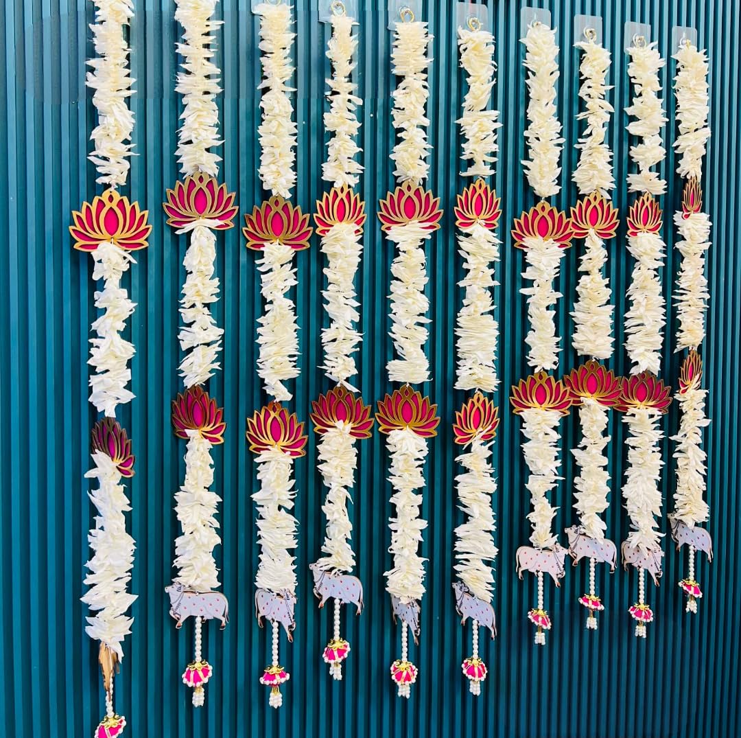 Nutts Decorative Handmade Multicolour Hanging | Traditional Shubh-Labh Hanging for Decoration | Lotus Hanging for Home Decor (Lotus37)