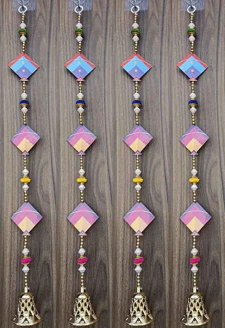 Kite Hanging Toran for Wall Hanging, Pooja Room, Lohri & Makar Sankranti Decoration Items for Home Decor Traditional Decoration Items Multicolor Garland (KITEH10) - Pack of 4