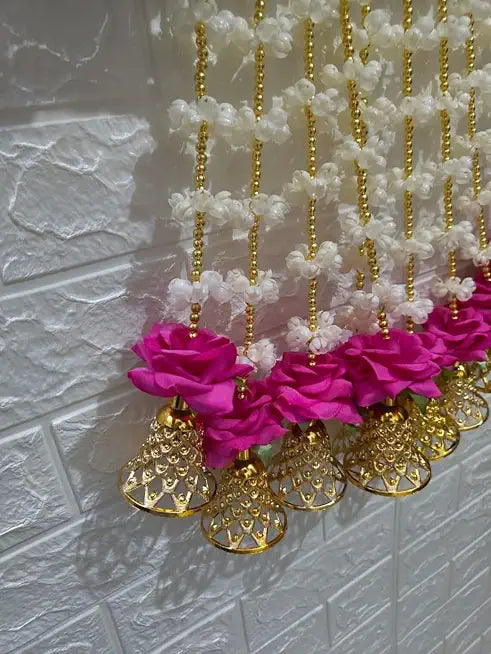 Nutts Handmade Decorative Mogra Bell Beads Hanging | Traditional Mogrra Hanging for Festival Decoration | Toran for Home Decor (MOGRAH05)