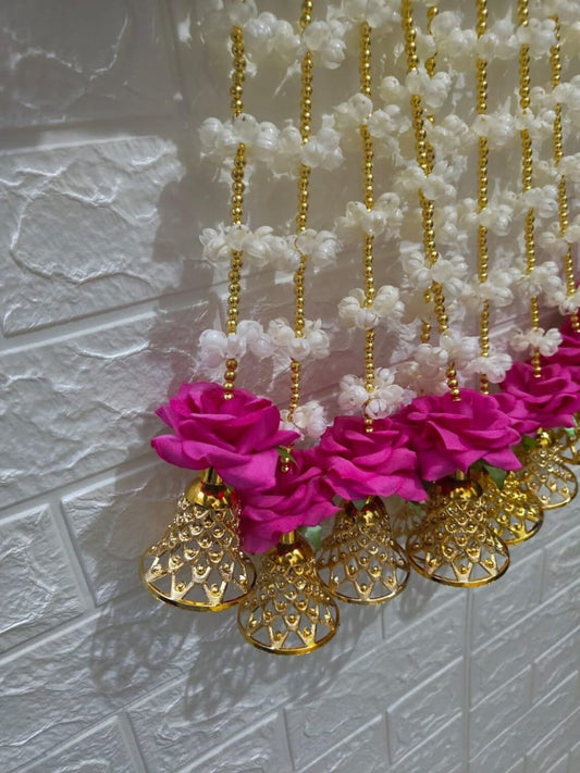 Nutts Handmade Decorative Mogra Bell Beads Hanging | Traditional Mogrra Hanging for Festival Decoration | Toran for Home Decor (MOGRAH05)