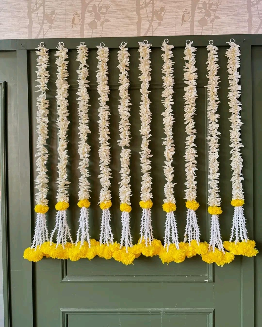 Nutts Handmade Decorative Paper Gajra Hanging | Traditional Floral Paper Gajra Hanging for Door Wall Mandir Festival Home Entrance Hanging Decorations (PAPERG74)