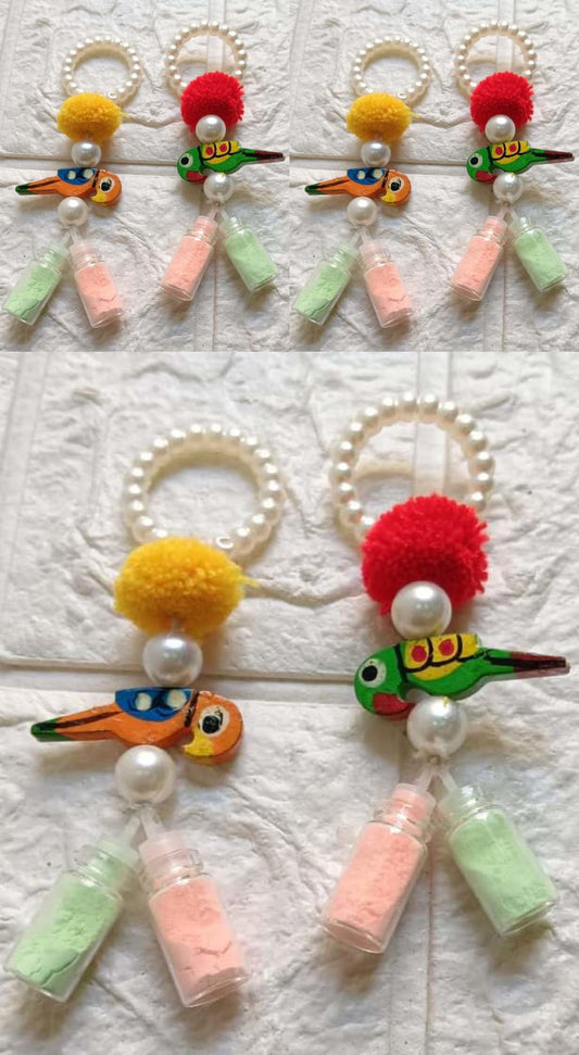 NUTTS Traditional Parrot with Decorative Holi Return Gifts for Festival Celebration (HOLIPLATE-56)