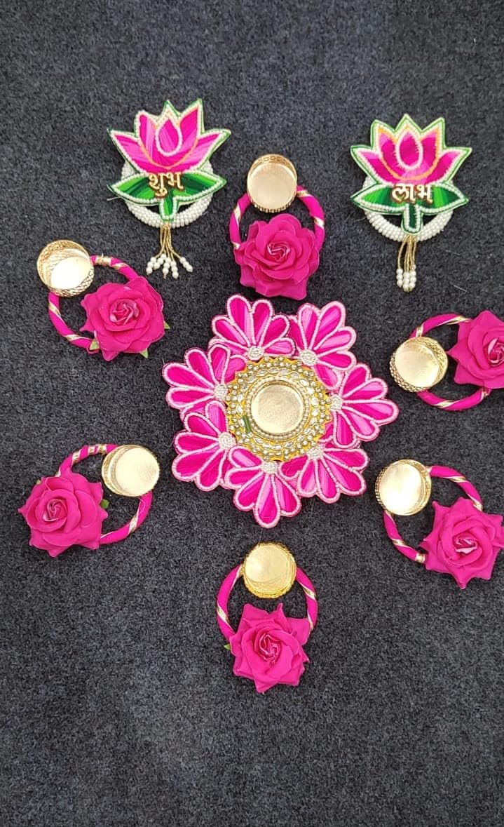 Sellplus Beautifully Crafted Rangoli with an Elegant Floral Pattern that enhances the Beauty of Your Home Entrance Pooja Room Living Room Office or Festive (Rang34)
