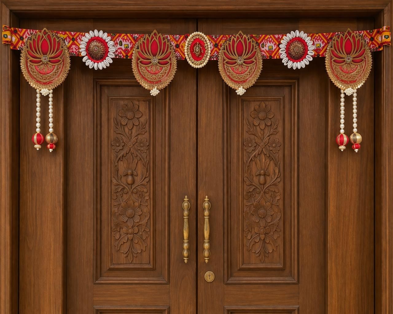 Sellplus Handcrafted Artificial Flower Decorative Bandhanwar | Traditional Bandhanwar Toran Hanging for Home Decorations Festive (Pack of 1) (BDHW369)