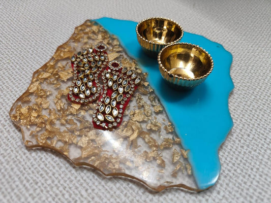 NUTTS Resin Charan Sacred Footprint Decorative Pooja Mandir Festival Home Temple Spiritual Auspicious Worship Traditional (RC01-2)