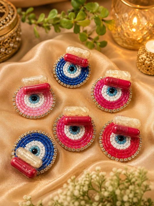 NUTTS Decorative Traditional Roli Chawal Pooja Set Elegant Festival Tilak Container Sacred Worship Accessory Reusable Home Temple Ceremony Essential Festive (Pack of 6)(RC39)
