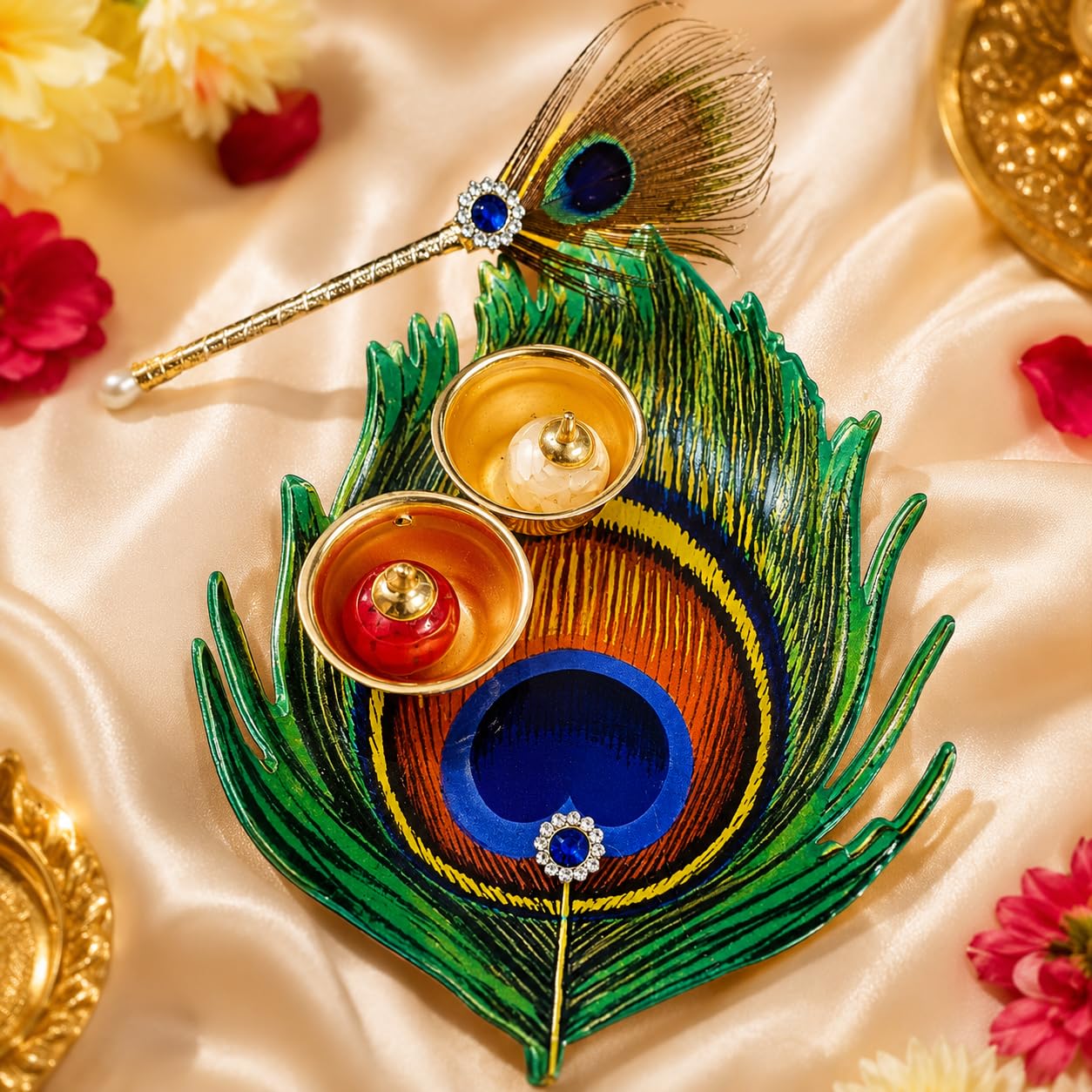 Sellplus Traditional Sacred Roli Chawal Pooja Tilak Set for Daily Worship Festival Rituals Home Temple Ceremonies Spiritual Essentials Blessings(Pack of 4) (RC47)