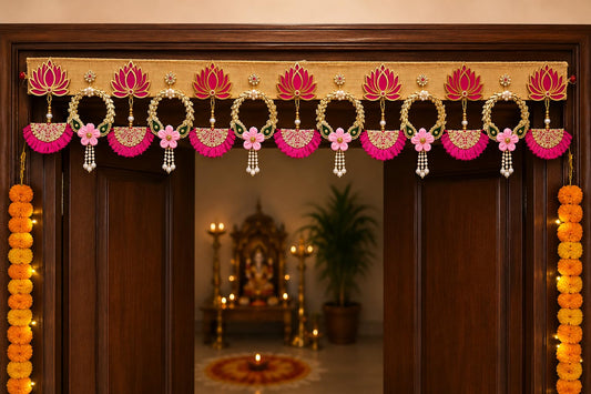 Sellplus Handmade Florel Bandhanwar Toran Hanging Decorative | Handcrafted Decorative Bandhanwar Toran for Door Entrance Wall Temple Decor (Pack of 1) (BDHW180-2)