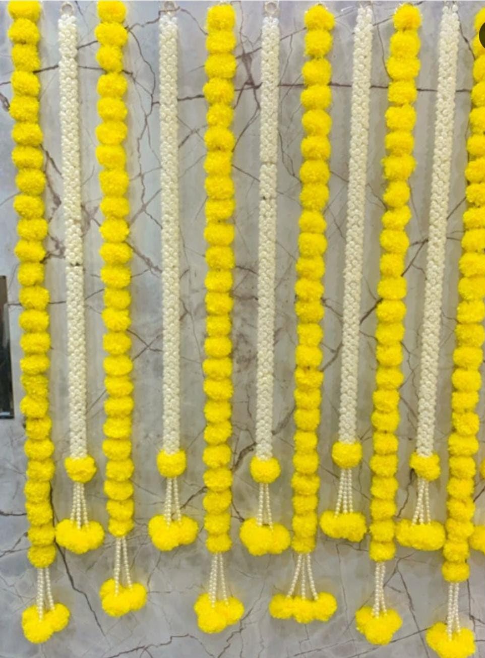 Nutts Decorative Handcrafted Artificial Mogra Hanging | Artificial Flower Hanging | Set of 1 Mogra and Genda Toran (MOGRAH26)