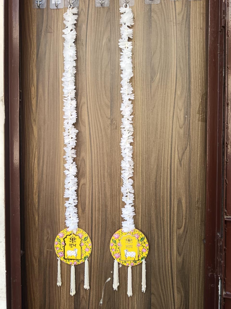 Nutts Handmade Decorative Paper Gajra Hanging | Traditional Decorative Hanging Paper Gajra for Home Entrance Decorations Hanging Pack of 2 (PAPERG89)