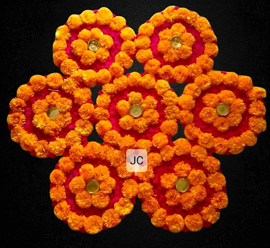 NUTTS  Handmade Decorative Rangoli Tealight Holder Traditional Festival Floor Decor Elegant Diwali Pooja Home Decoration Reusable Multicolor Design (Rang187)