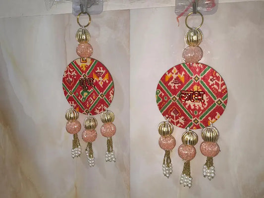 Handmade Shubh Labh Door Hanging | Toran for Main Door | Traditional Bandhanwar for Home Door| Diwali Decor Hangings & All Festivals (Pack of 2) (Green)