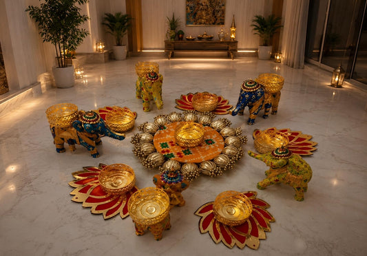 NUTTS Beautifully Crafted Rangoli with an Elegant Floral Pattern that enhances the Beauty of Your Home Entrance Pooja Room Living Room Office or Festive (Rang36)