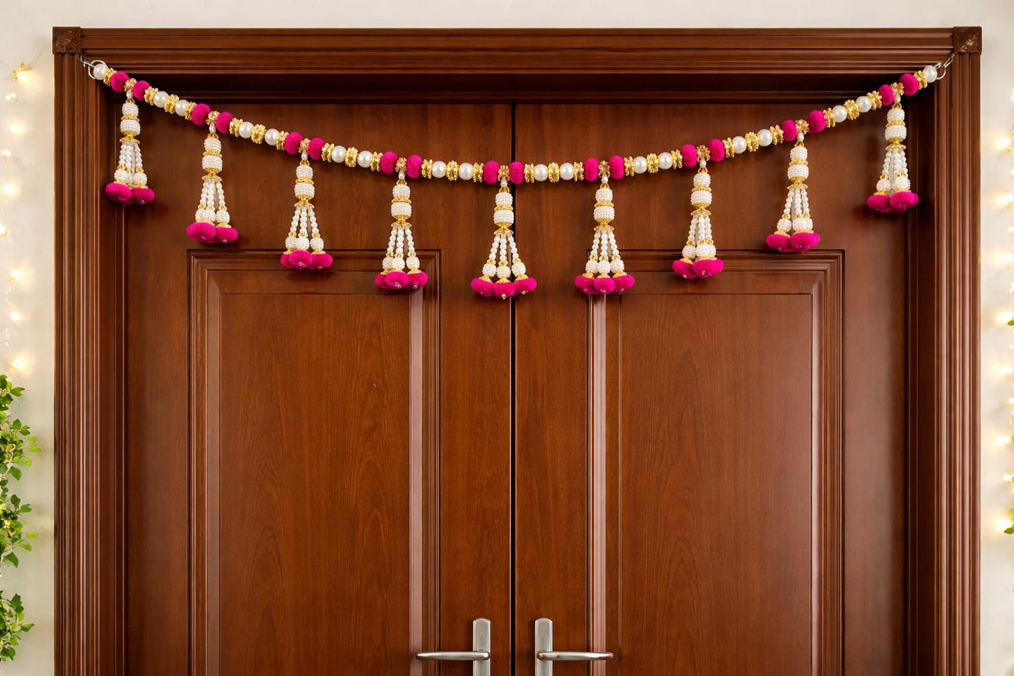 Sellplus Handmade Bandhanwar Flower Decorations | Traditional Indian Bandhanwar Toran Hanging for Main Door Pooja Mandir Diwali Decoration (Pack of 1) (BDHW346)