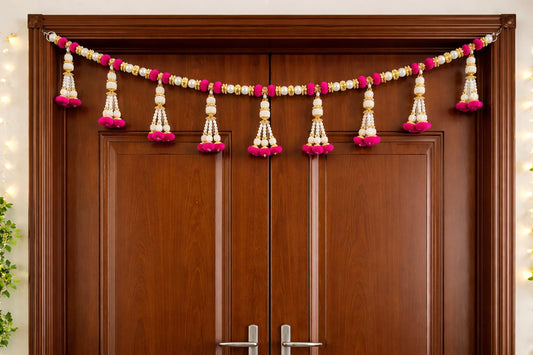 Sellplus Handmade Bandhanwar Flower Decorations | Traditional Indian Bandhanwar Toran Hanging for Main Door Pooja Mandir Diwali Decoration (Pack of 1) (BDHW346)