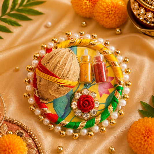 NUTTS Traditional Roli Chawal Pooja Tilak Set for Hindu Rituals Festivals Temple Worship Wedding Ceremony Daily Religious Use(Pack of 6) (RC49)