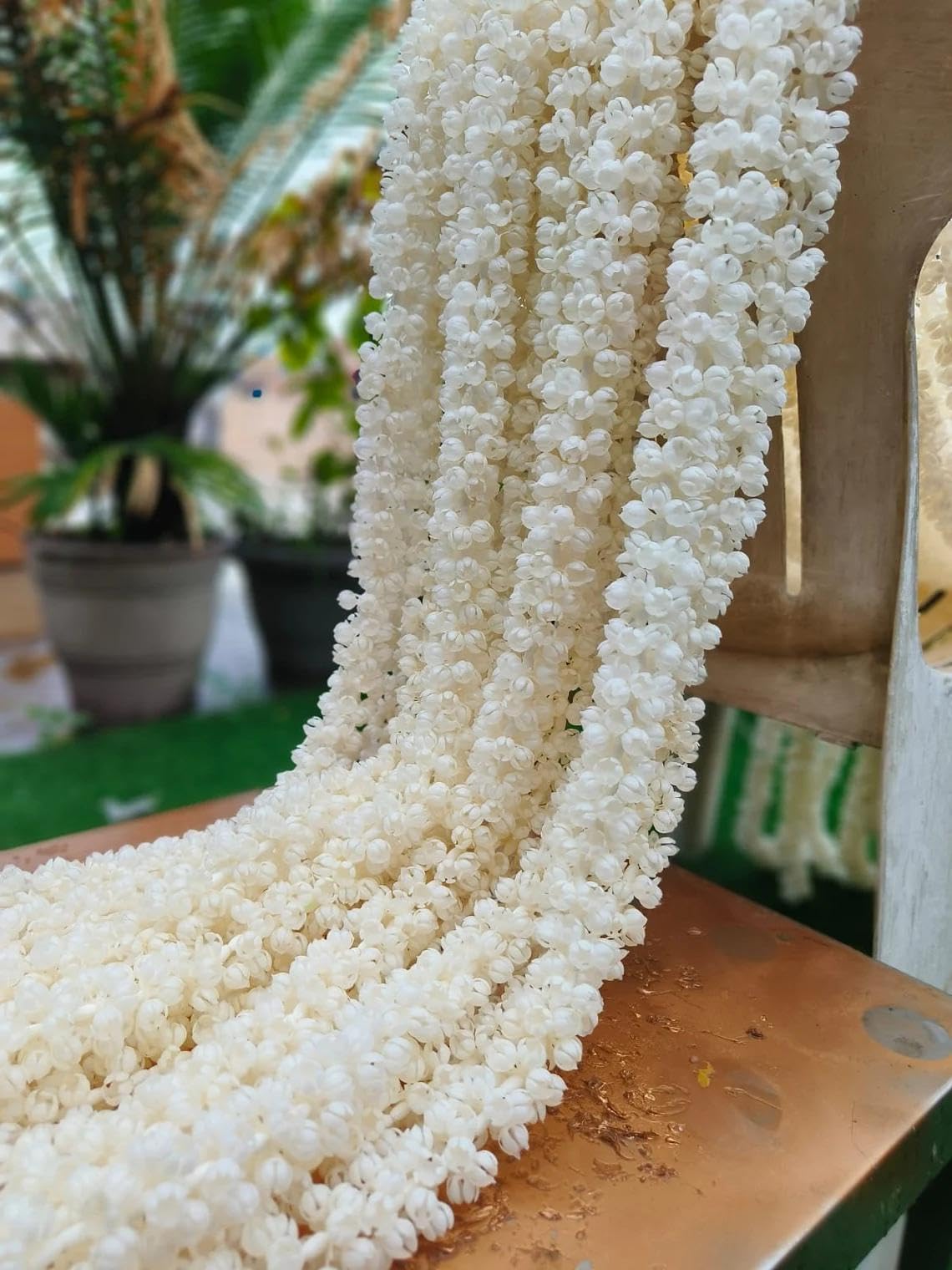 Nutts Handmade Decorative Mogra Hanging | Artificial Flower and Mogra Hanging for Decoration | Toran for Home and Festive Decor (MOGRAH22)