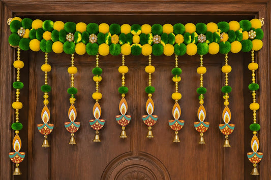 Sellplus Handmade Bandhanwar Multicolor Artificial Floral Decorations | Traditional Decorative Door Toran Bandhanwar Hanging for Festive Home Entrance Decor (Pack of 1) (BDHW254)